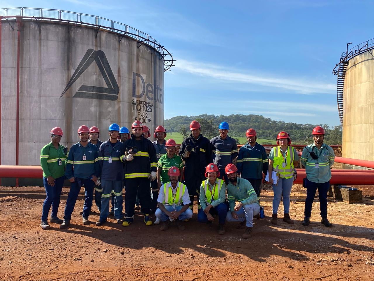 Colaboradores realizam simulado em tanques de etanol na Delta Sucroenergia